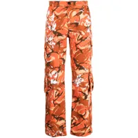martine rose pantalon cargo à imprimé camouflage - orange