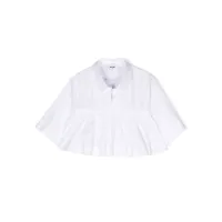 msgm kids chemise en coton à volants - blanc