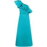 p.a.r.o.s.h. robe asymétrique à volants - bleu