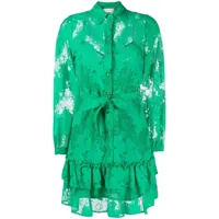liu jo robe-chemise à détails en dentelle - vert