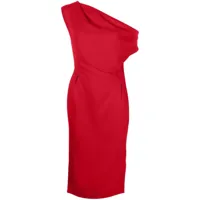 alexandre vauthier robe mi-longue drapée à design à une épaule - rouge