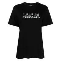 mcm t-shirt à logo imprimé - noir