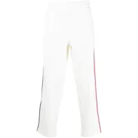 moncler pantalon de jogging à liserés contrastants - blanc