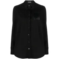 raf simons chemise en coton à patch logo - noir