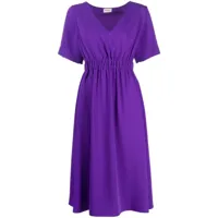p.a.r.o.s.h. robe ceinturée à col v - violet