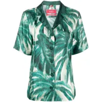 f.r.s for restless sleepers chemise en soie à imprimé palmier - vert
