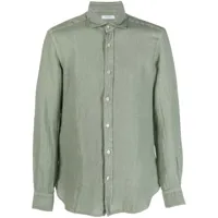boglioli chemise en lin à manches longues - vert