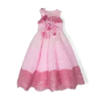 marchesa kids couture robe évasée à volants superposés - rose