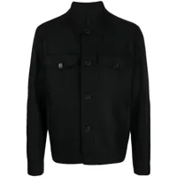 harris wharf london chemise en laine vierge à poches poitrine - noir