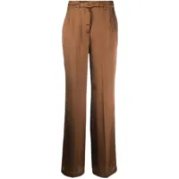 semicouture pantalon droit à taille haute - marron