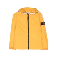 stone island junior veste zippée à patch logo - jaune