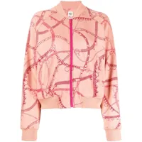 hermès pre-owned veste zippée à imprimé graphique - rose