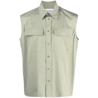 etudes chemise en coton à design sans manches - vert