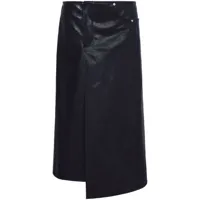 proenza schouler jupe évasée en cuir à design asymétrique - noir