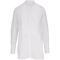 nili lotan chemise boutonnée à design sans col - blanc