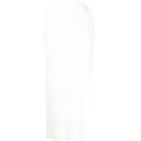 manuri jupe fendue à détail de laçage - blanc