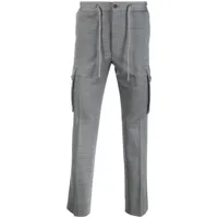 corneliani pantalon droit à lien de resserrage - gris