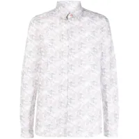 ps paul smith chemise en coton biologique à imprimé graphique - blanc