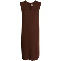 hermès pre-owned robe mi-longue à design sans manches (années 1990-2000) - marron