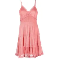 twinset robe courte à volants - rose