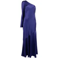 polo ralph lauren robe asymétrique à fini satiné - bleu
