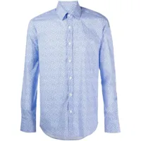 canali chemise à motif monogrammé - bleu