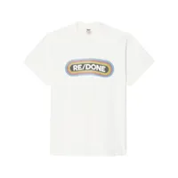 re/done t-shirt rainbow à logo imprimé - blanc