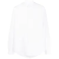 sunspel chemise en coton à manches longues - blanc