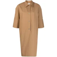 studio nicholson robe-chemise albion à épaules tombantes - marron
