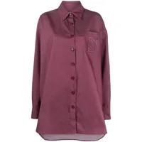 raf simons chemise oversize à patch logo - rouge