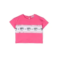 chiara ferragni kids t-shirt à bande logo - rose