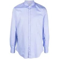 massimo alba chemise en coton à manches longues - bleu