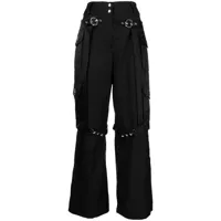 chopova lowena pantalon court à taille haute - noir