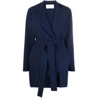 harris wharf london manteau noué à col italien - bleu