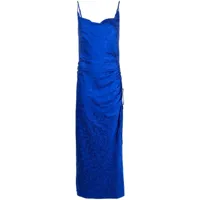 p.a.r.o.s.h. robe longue sans manches à fleurs - bleu