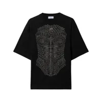 off-white t-shirt body stitch en coton - noir