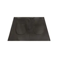 courrèges minijupe à poches en cuir - noir