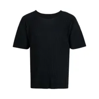 issey miyake t-shirt à design plissé - noir