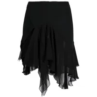 versace jupe plissée à design asymétrique - noir