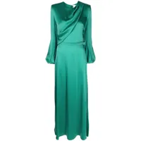 stella mccartney robe longue à fini satiné - vert