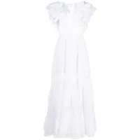 charo ruiz ibiza robe en coton à détails de dentelle - blanc