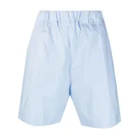 laneus short en coton à logo brodé - bleu