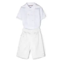 la stupenderia ensemble chemise-bermuda en coton - blanc