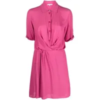 patrizia pepe robe-chemise à boutonnière - rose