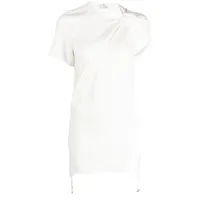 courrèges robe courte à détails de découpes - blanc