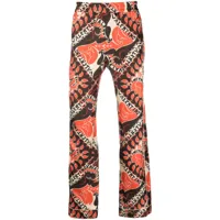 valentino garavani pantalon de pyjama à imprimé abstrait - orange