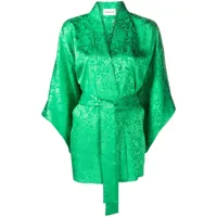 p.a.r.o.s.h. veste d'inspiration kimono à fleurs - vert