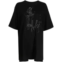 yohji yamamoto t-shirt imprimé à manches courtes - noir