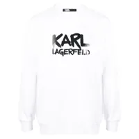 karl lagerfeld sweat à logo imprimé - blanc