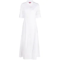 staud robe-chemise joan à boutonnière - blanc
